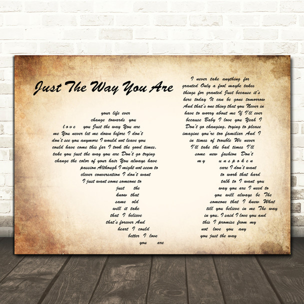 Barry White Just The Way You Are Man Lady Couple Song Lyric Wall Art Print