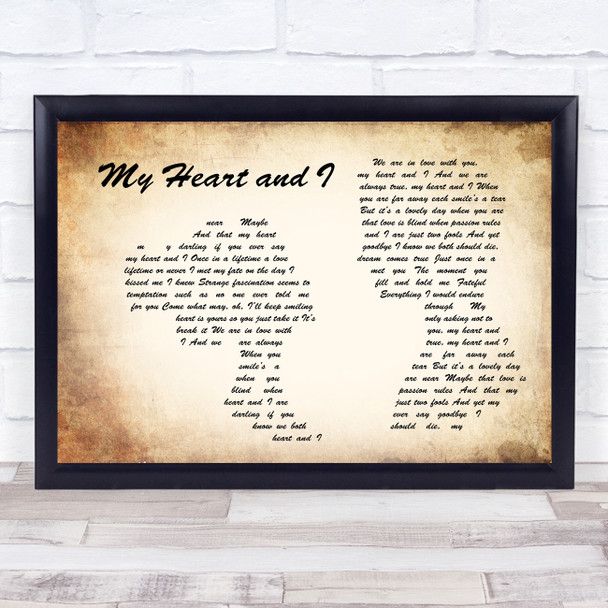 Richard Tauber My Heart and I Man Lady Couple Song Lyric Wall Art Print