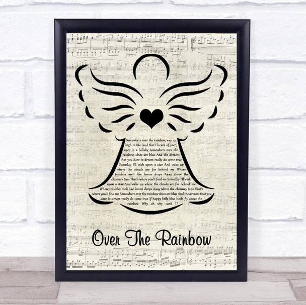 Eva Cassidy Over The Rainbow Music Script Angel Song Lyric Wall Art Print