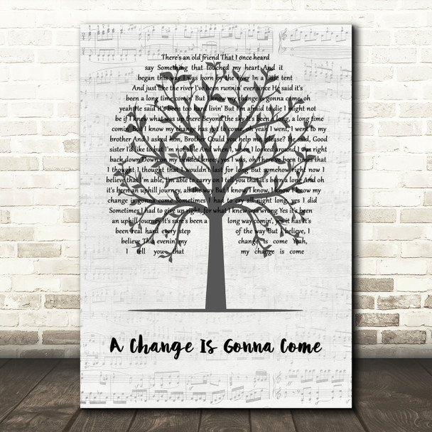 Seal A Change Is Gonna Come Music Script Tree Song Lyric Wall Art Print