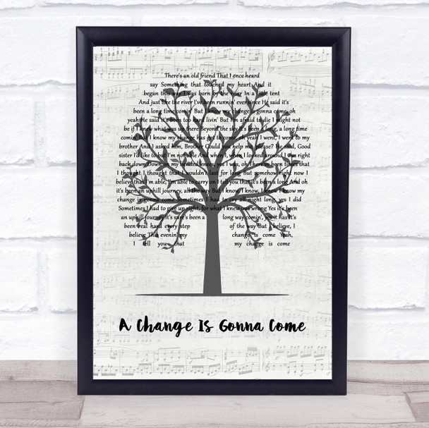 Seal A Change Is Gonna Come Music Script Tree Song Lyric Wall Art Print