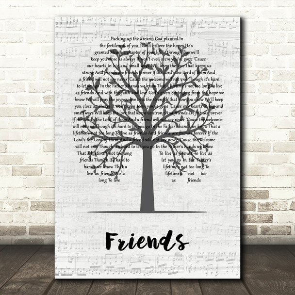 Michael W. Smith Friends Music Script Tree Song Lyric Wall Art Print