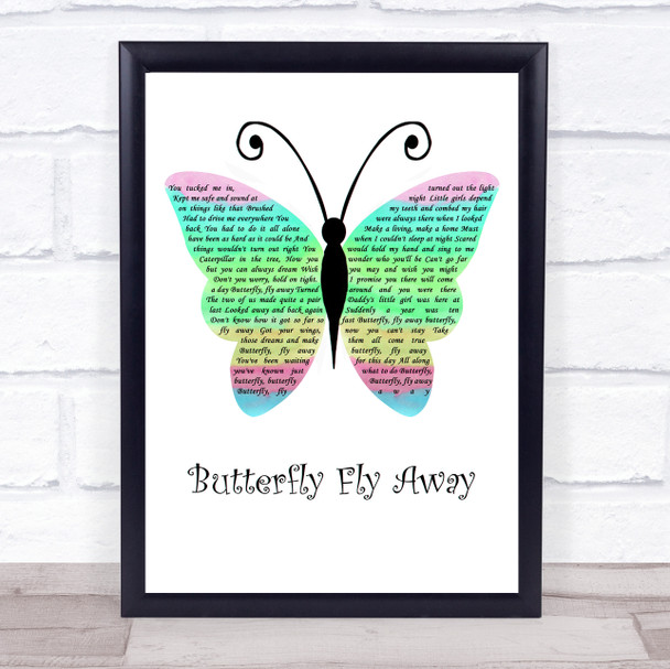 Miley Cyrus Butterfly Fly Away Rainbow Butterfly Song Lyric Wall Art Print