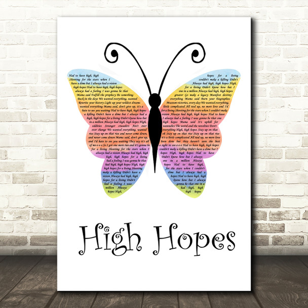 Panic! At The Disco High Hopes Rainbow Butterfly Song Lyric Wall Art Print