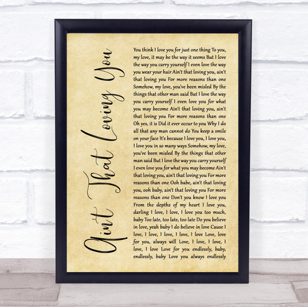 Beres Hammond & U Roy Ain't That Loving You Rustic Script Song Lyric Wall Art Print