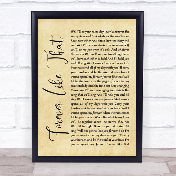 Ben Rector Forever Like That Rustic Script Song Lyric Wall Art Print
