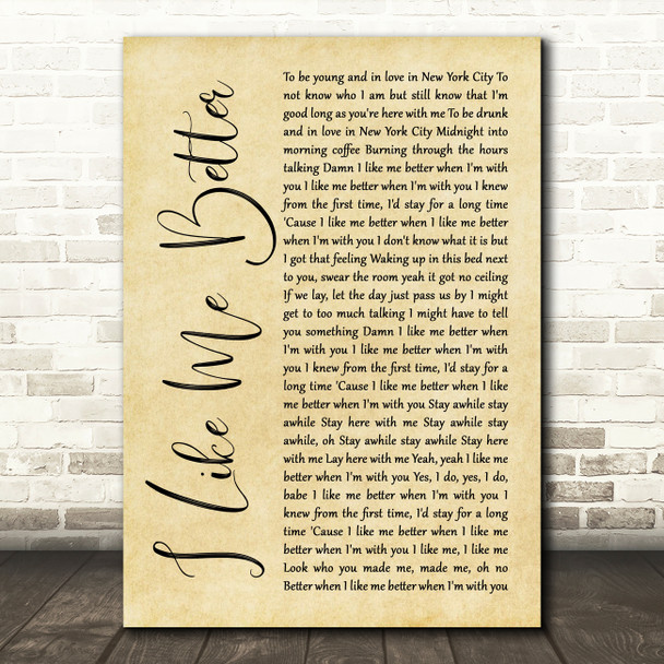 Lauv I Like Me Better Rustic Script Song Lyric Wall Art Print