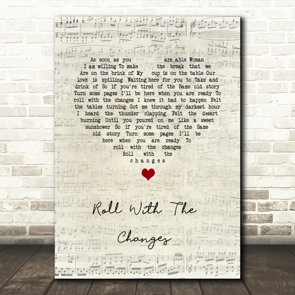 REO Speedwagon Roll With The Changes Script Heart Song Lyric Wall Art Print