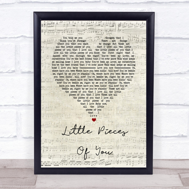 Ben Hartley Little Pieces Of You Script Heart Song Lyric Wall Art Print