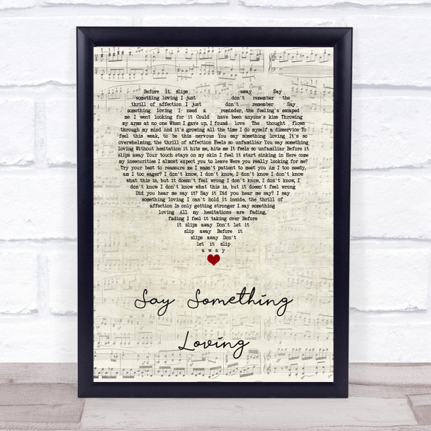 The xx Say Something Loving Script Heart Song Lyric Wall Art Print