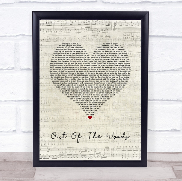 Taylor Swift Out Of The Woods Script Heart Song Lyric Wall Art Print