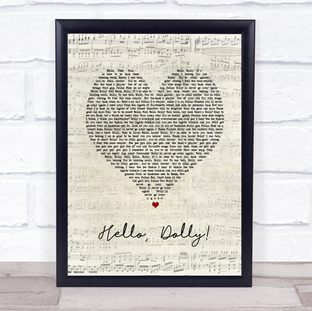 Barbra Streisand Hello, Dolly! Script Heart Song Lyric Wall Art Print