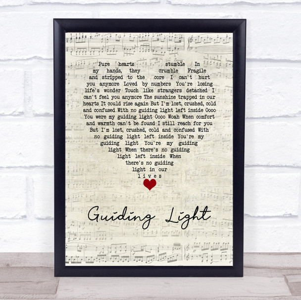 Muse Guiding Light Script Heart Song Lyric Wall Art Print