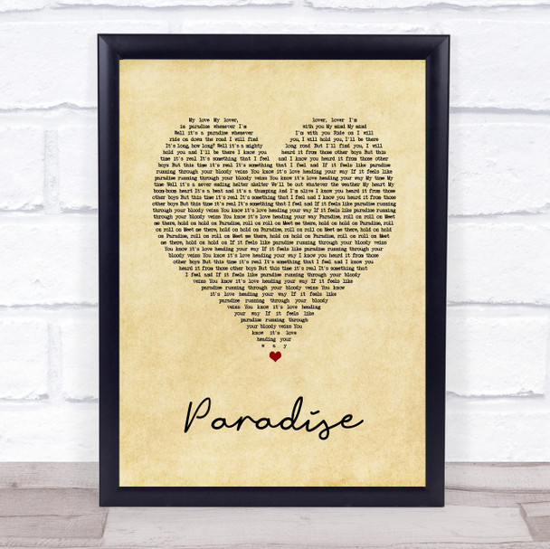 George Ezra Paradise Vintage Heart Song Lyric Quote Print