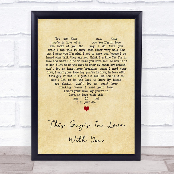 Herb Albert This Guy?Æs In Love With You Vintage Heart Song Lyric Quote Print
