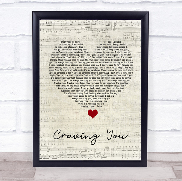 Thomas Rhett Craving You Script Heart Song Lyric Wall Art Print