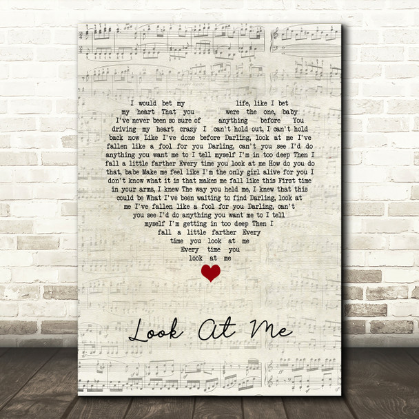 Carrie Underwood Look At Me Script Heart Song Lyric Wall Art Print