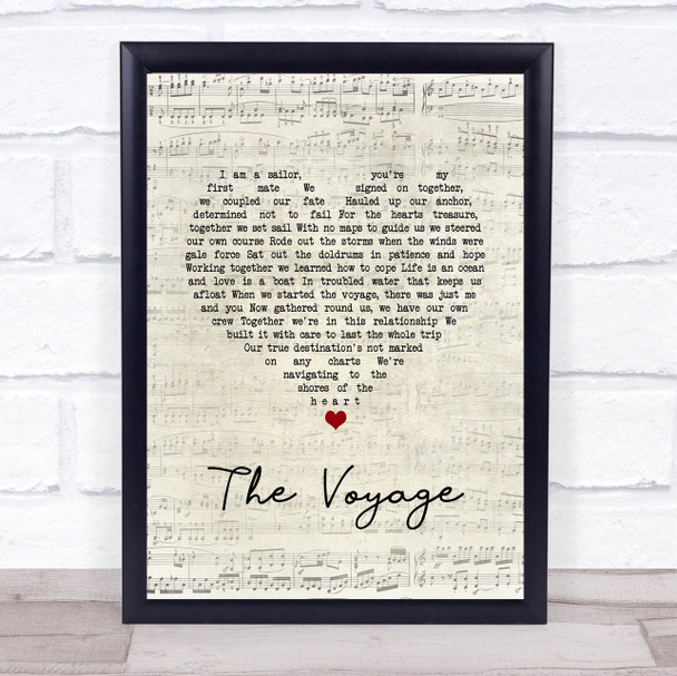 Christy Moore The Voyage Script Heart Song Lyric Wall Art Print