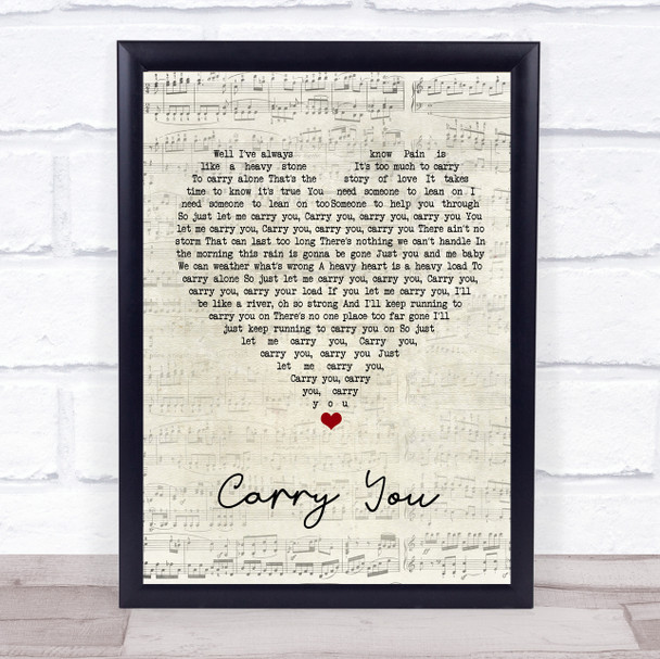The Teskey Brothers Carry You Script Heart Song Lyric Wall Art Print