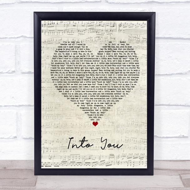 Ariana Grande Into You Script Heart Song Lyric Wall Art Print