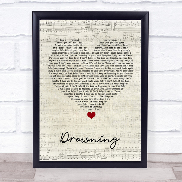 Backstreet Boys Drowning Script Heart Song Lyric Wall Art Print