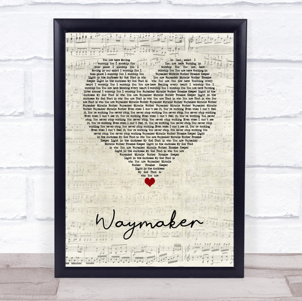 Michael W. Smith Waymaker Script Heart Song Lyric Wall Art Print