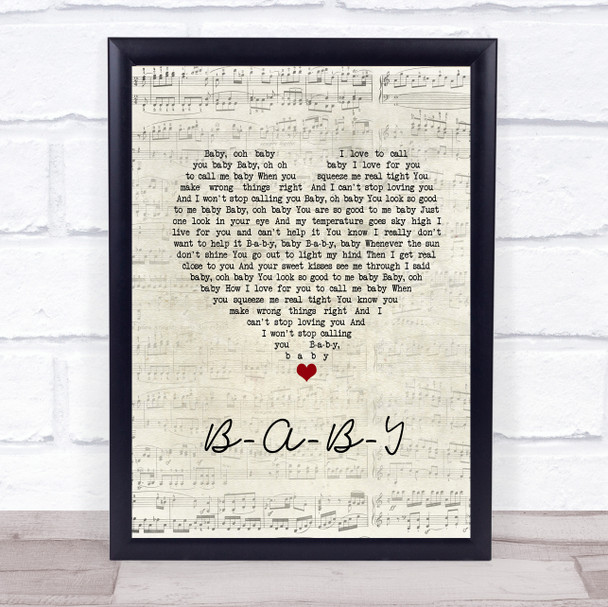 Carla Thomas B-A-B-Y Script Heart Song Lyric Wall Art Print