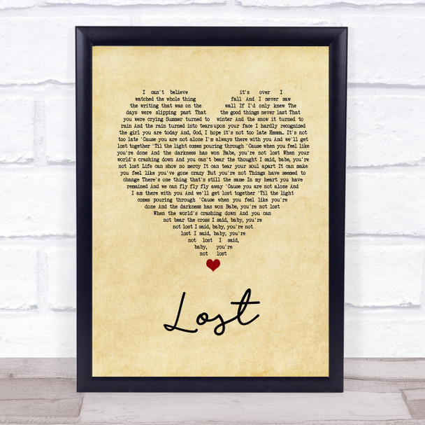 Michael Buble Lost Vintage Heart Song Lyric Quote Print