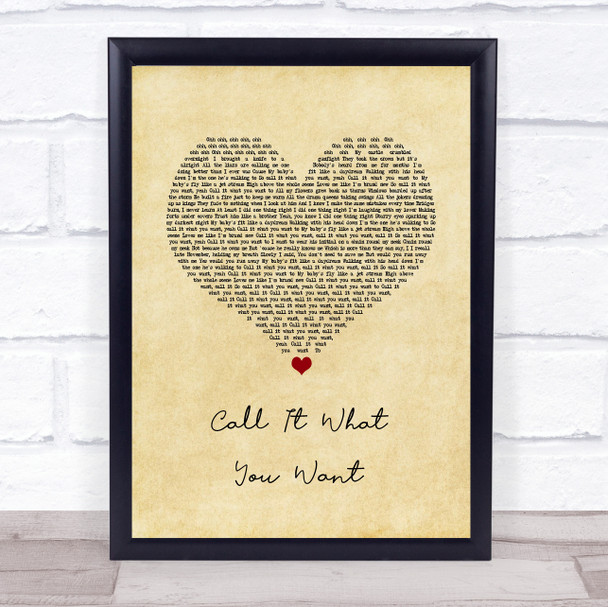 Taylor Swift Call It What You Want Vintage Heart Song Lyric Wall Art Print