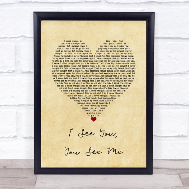 The Magic Numbers I See You, You See Me Vintage Heart Song Lyric Wall Art Print