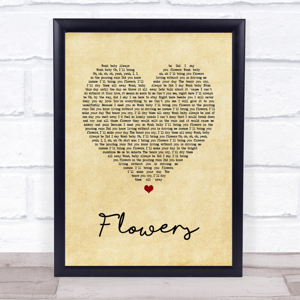 Sweet Female Attitude Flowers Vintage Heart Song Lyric Quote Print