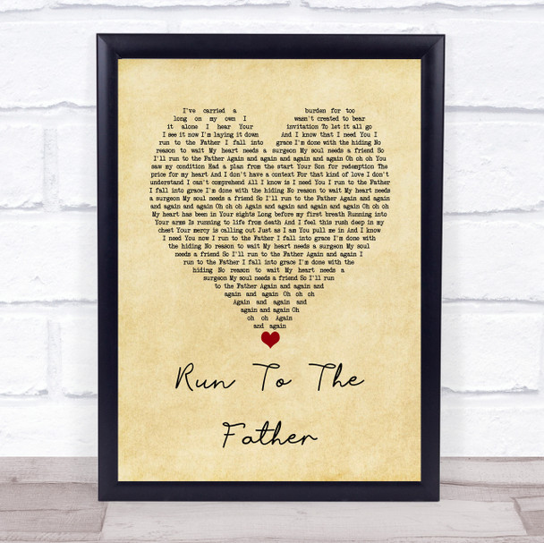 Cody Carnes Run To The Father Vintage Heart Song Lyric Wall Art Print