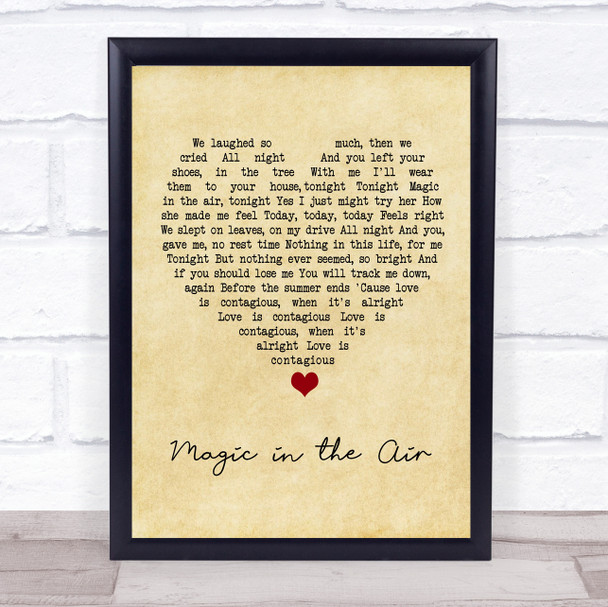 Badly Drawn Boy Magic in the Air Vintage Heart Song Lyric Wall Art Print