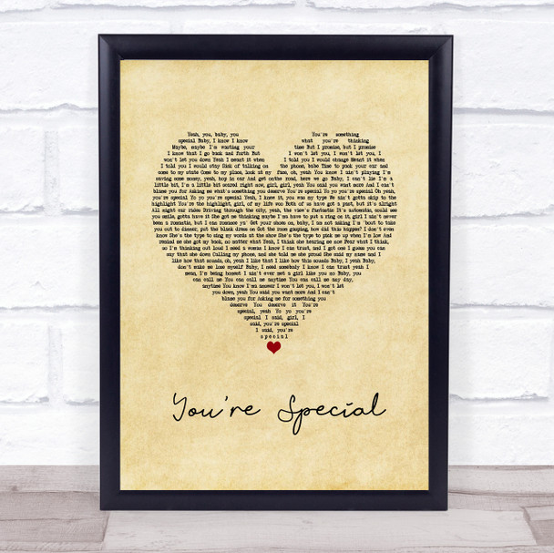 NF You're Special Vintage Heart Song Lyric Wall Art Print