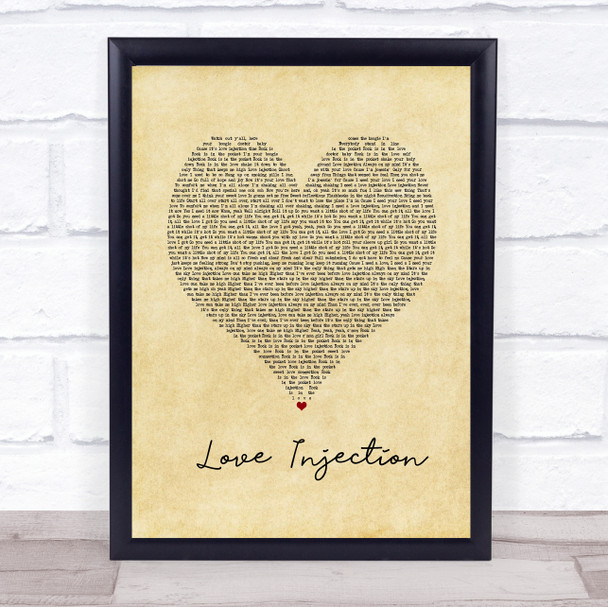 Trussel Love Injection Vintage Heart Song Lyric Wall Art Print