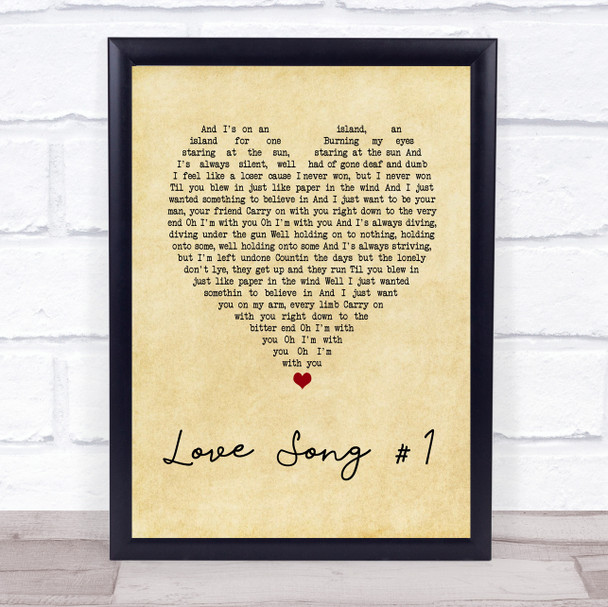 The White Buffalo Love Song #1 Vintage Heart Song Lyric Wall Art Print