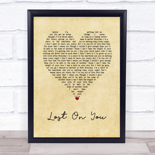 Lewis Capaldi Lost On You Vintage Heart Song Lyric Wall Art Print