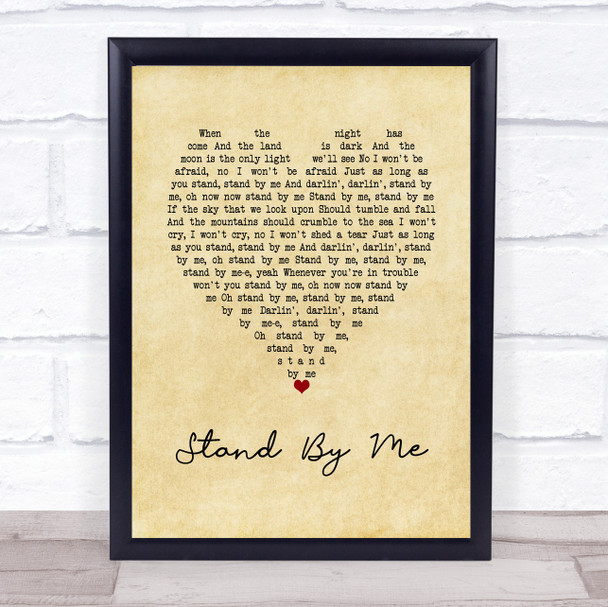 Seal Stand By Me Vintage Heart Song Lyric Wall Art Print