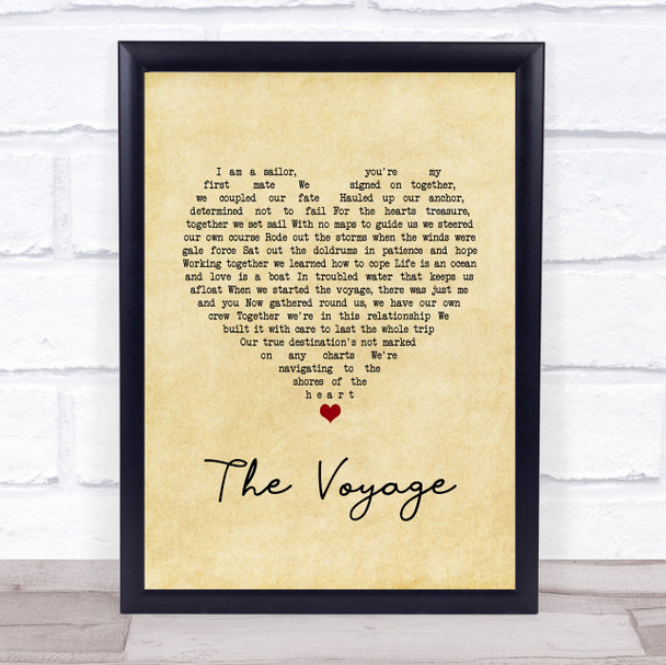 Christy Moore The Voyage Vintage Heart Song Lyric Wall Art Print