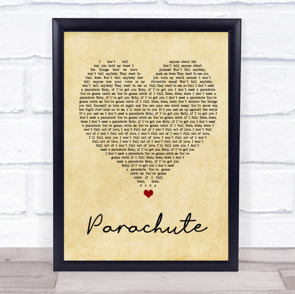 Cheryl Cole Parachute Vintage Heart Song Lyric Wall Art Print