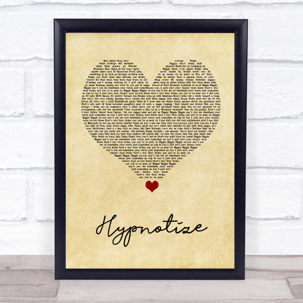 Notorious B.I.G. Hypnotize Vintage Heart Song Lyric Wall Art Print