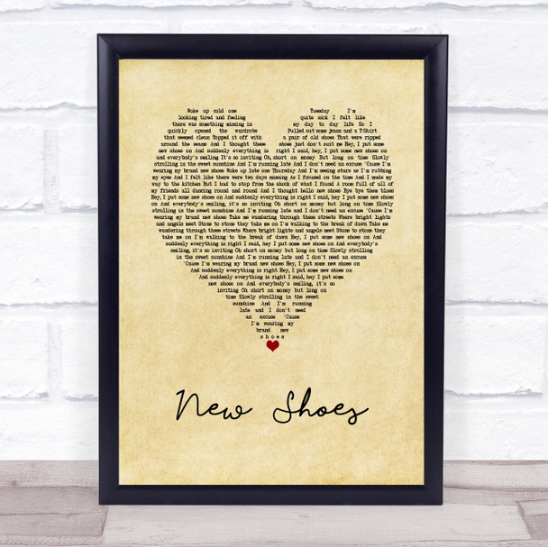 Paolo Nutini New Shoes Vintage Heart Song Lyric Wall Art Print