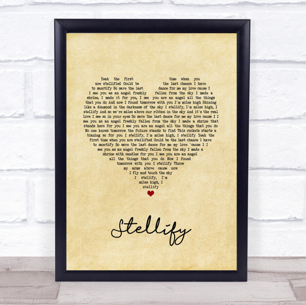 Ian Brown Stellify Vintage Heart Song Lyric Wall Art Print