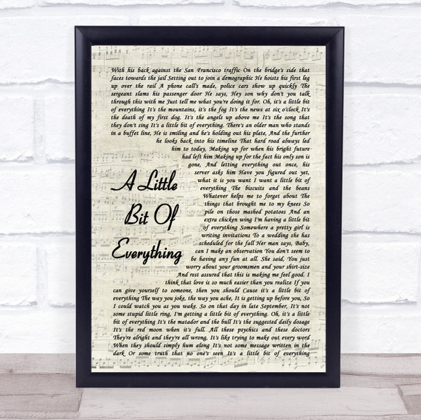 Dawes A Little Bit Of Everything Vintage Script Song Lyric Wall Art Print