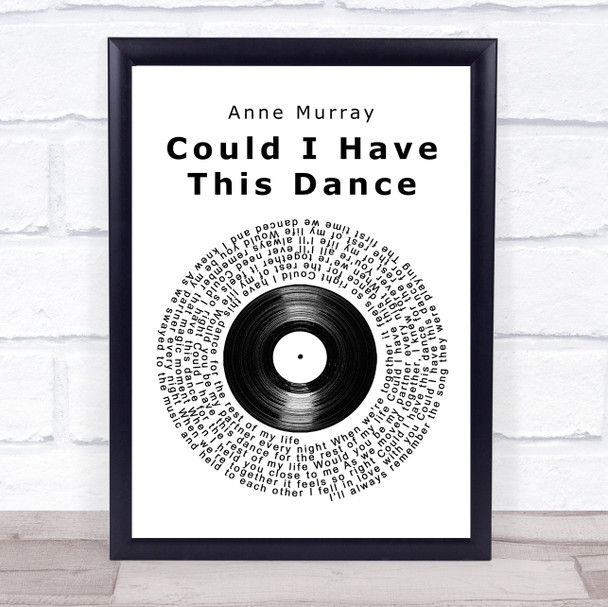 Anne Murray Could I Have This Dance Vinyl Record Song Lyric Wall Art Print