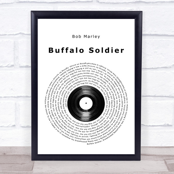 Bob Marley Buffalo Soldier Vinyl Record Song Lyric Wall Art Print