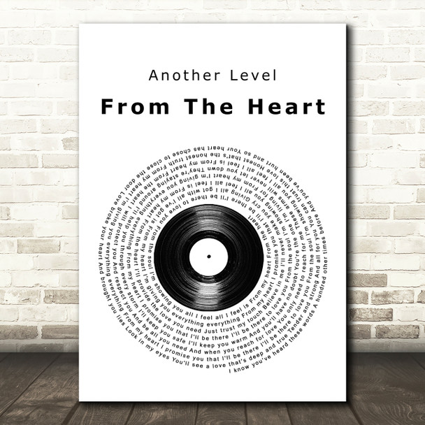 Another Level From The Heart Vinyl Record Song Lyric Wall Art Print