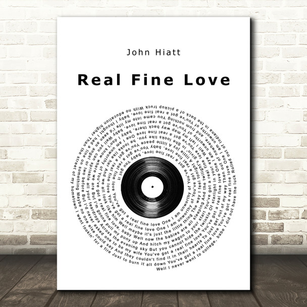 John Hiatt Real Fine Love Vinyl Record Song Lyric Wall Art Print