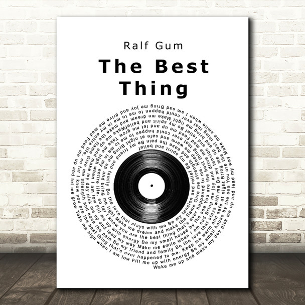 Ralf Gum The Best Thing Vinyl Record Song Lyric Wall Art Print