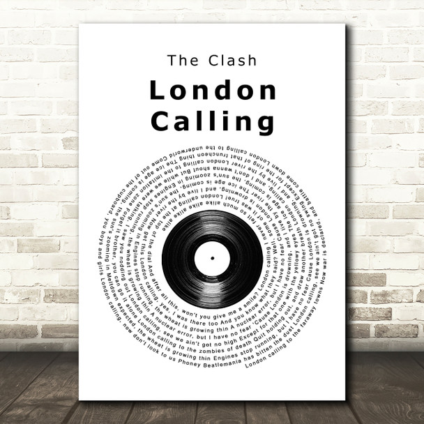 The Clash London Calling Vinyl Record Song Lyric Wall Art Print